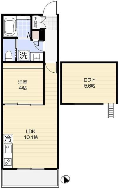 FENICE HAKURAKU(1LDK/2階)の間取り写真