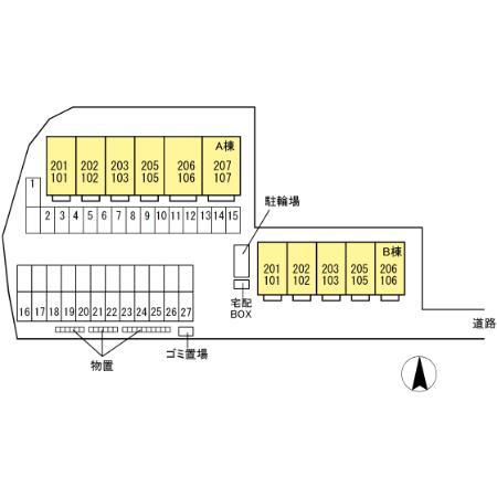 GRACE COURT B(1LDK/1階)の間取り写真
