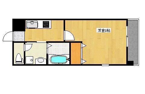 カーネリアン新屋敷(1K/4階)の間取り写真