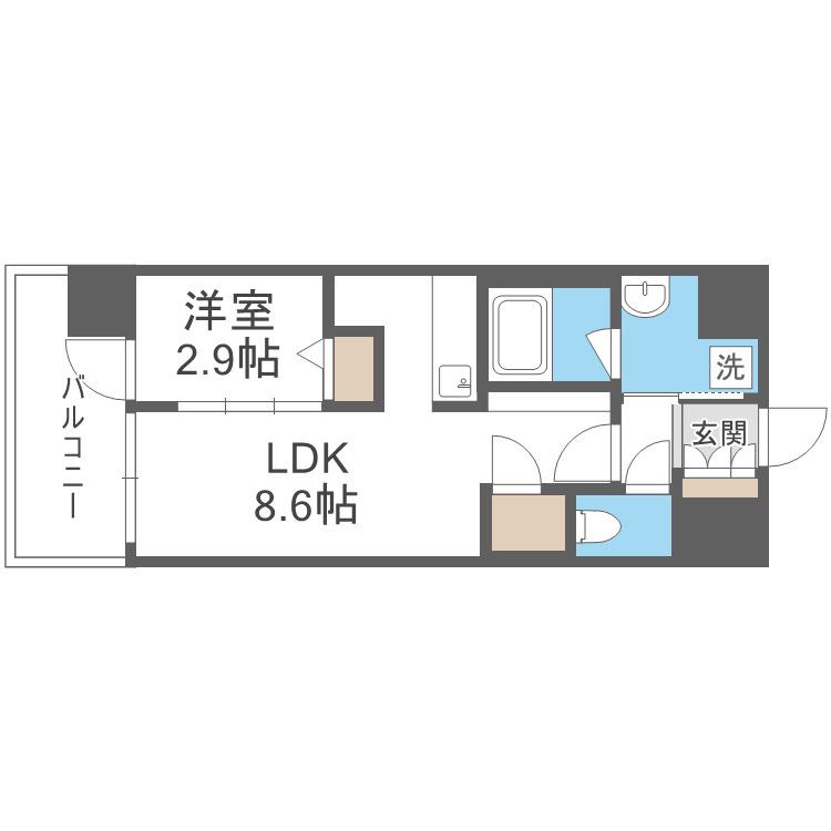 コンフォリア・リヴ京橋(1LDK/10階)の間取り写真
