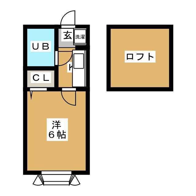 ローズアパートA棟F13A(1K/1階)の間取り写真