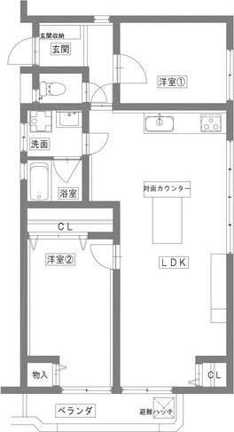 リノヴェール本山(2LDK/4階)の間取り写真