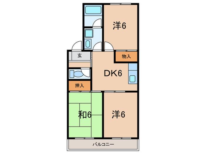 プリマベーラ(3DK/2階)の間取り写真