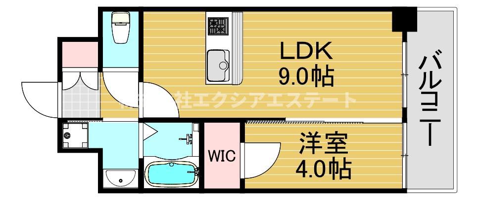 エスリード福島ブレイブ(1LDK/2階)の間取り写真