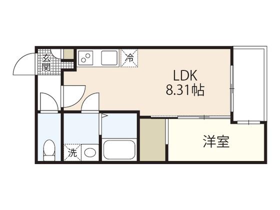 セブンプロート江波東(1LDK/3階)の間取り写真