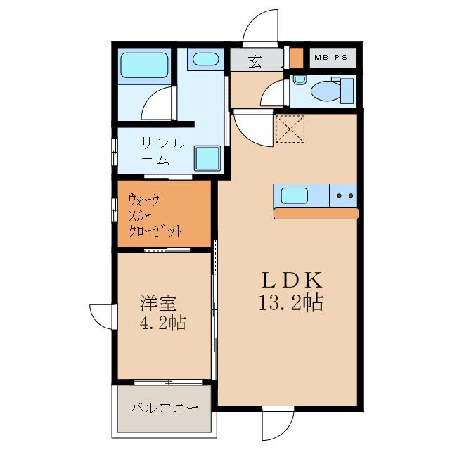 BAMBI GARDEN(1LDK/3階)の間取り写真