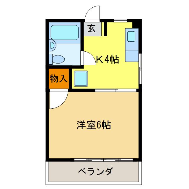 コーポジュノー(1K/3階)の間取り写真