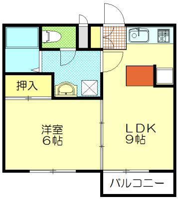 グランドール白山(1LDK/2階)の間取り写真