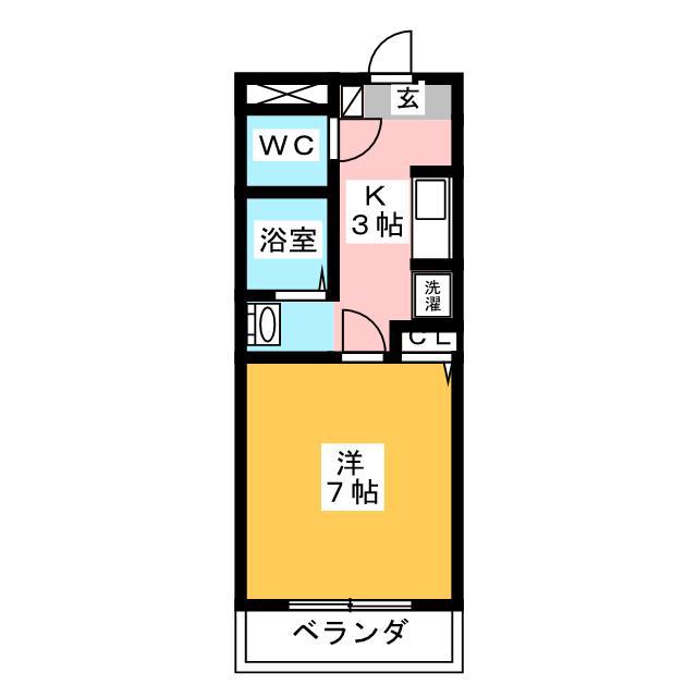 プレミール・シャンブル(1K/1階)の間取り写真