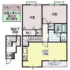 ボヌ-ル・フラグランスA(2LDK/2階)の間取り写真