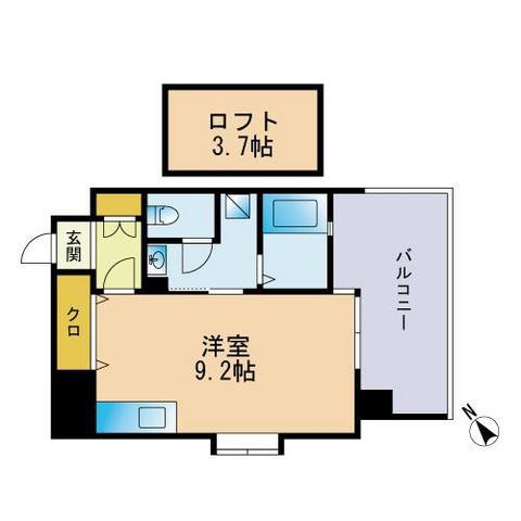 エスティメゾン薬院(ワンルーム/11階)の間取り写真
