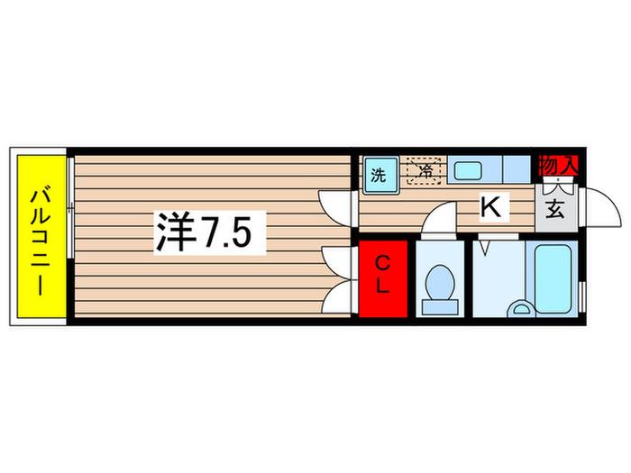プチメゾン百合丘(1K/1階)の間取り写真