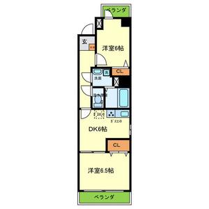 ハーデンハイツ(2DK/5階)の間取り写真
