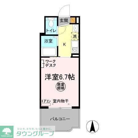 パティオ坂巻(1K/2階)の間取り写真