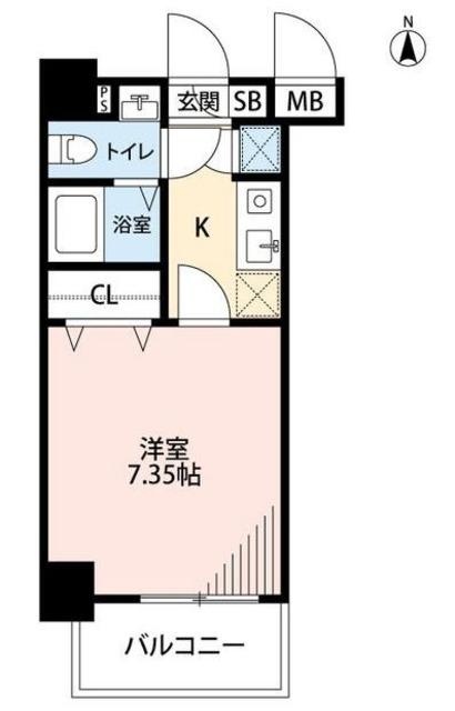 ヴェルステージ西川口III(1K/6階)の間取り写真