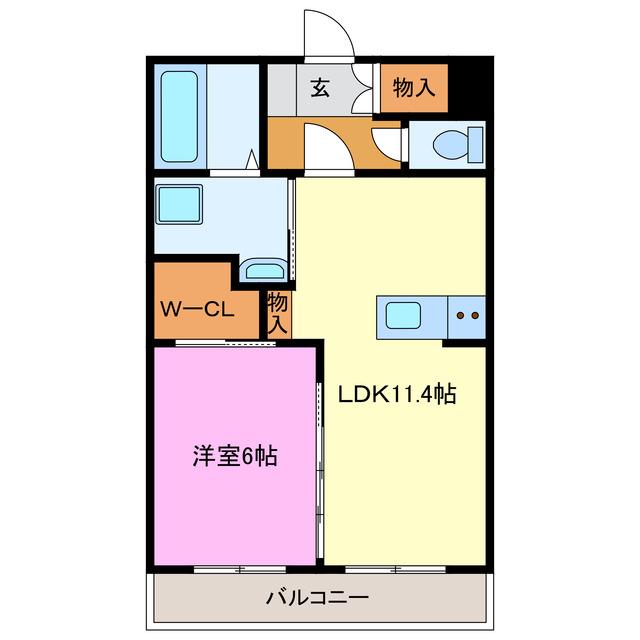 クレール葵西5丁目(1LDK/2階)の間取り写真