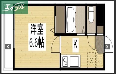 ウェーブレジデンス原尾島III(1K/2階)の間取り写真