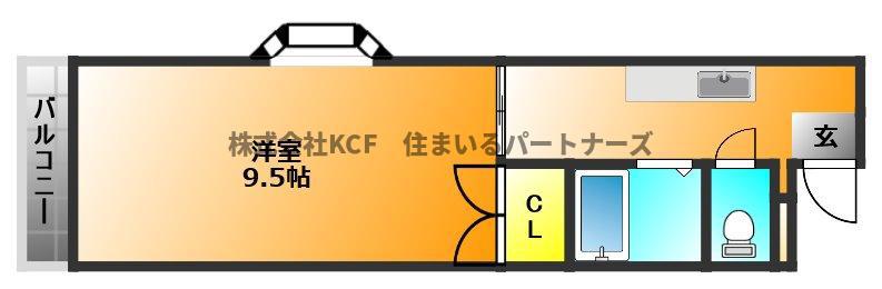 コーポラスK2(1K/4階)の間取り写真