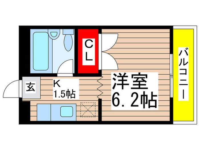 EST壱番館(1K/2階)の間取り写真