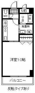 ウエスト・5(1K/2階)の間取り写真