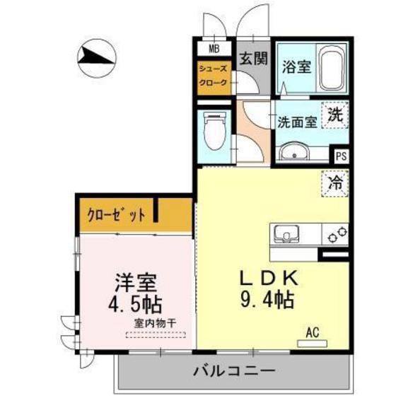 RIOくるま(1LDK/3階)の間取り写真