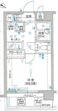 ヴェルト柿の木坂(1K/8階)の間取り写真