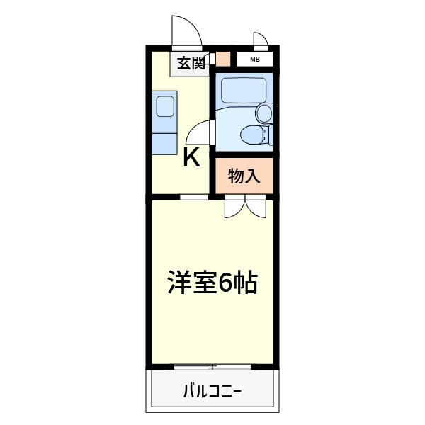 プレアール高槻緑町(1K/2階)の間取り写真
