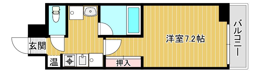 S-FORT桜川南(1K/3階)の間取り写真