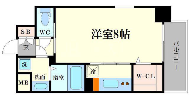 ミラージュパレス南堀江(1K/12階)の間取り写真