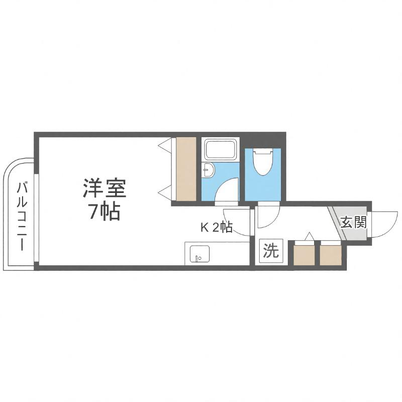 ロイヤルステージ(1K/4階)の間取り写真