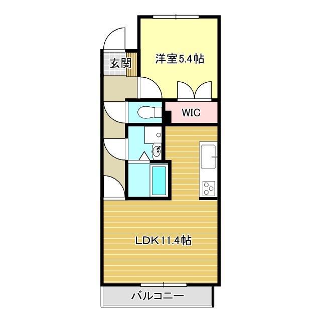 ヴィガラス平町(1LDK/5階)の間取り写真