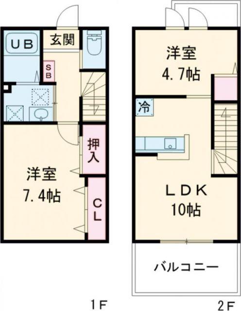 SERENO(2LDK/1階)の間取り写真