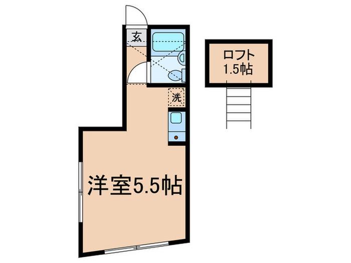 LOFTINAトーチ(ワンルーム/1階)の間取り写真