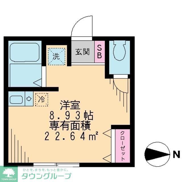 サンアーバン町屋(ワンルーム/1階)の間取り写真