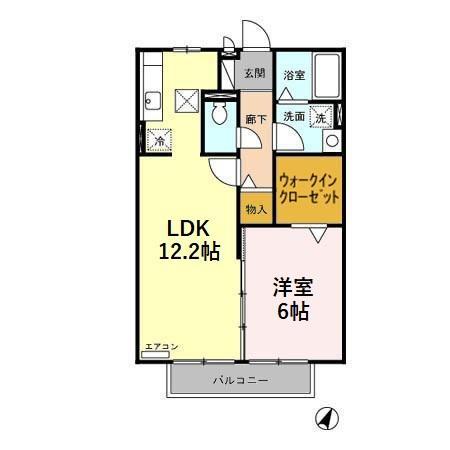 エアルアクティース II(1LDK/1階)の間取り写真
