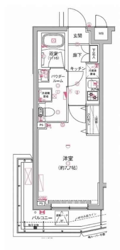 RELUXIA板橋区役所前(1K/2階)の間取り写真