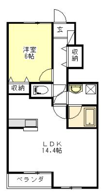 ブランシェ(1LDK/1階)の間取り写真