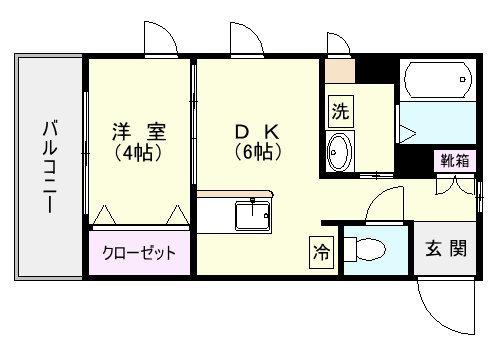 グランステージ高麗(1DK/5階)の間取り写真