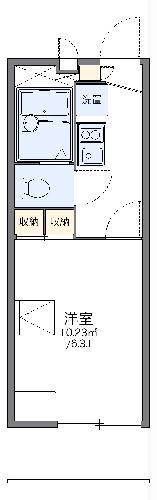 レオパレスQUATRE(1K/2階)の間取り写真