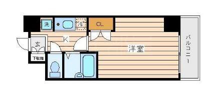 オリオ白山(1K/7階)の間取り写真