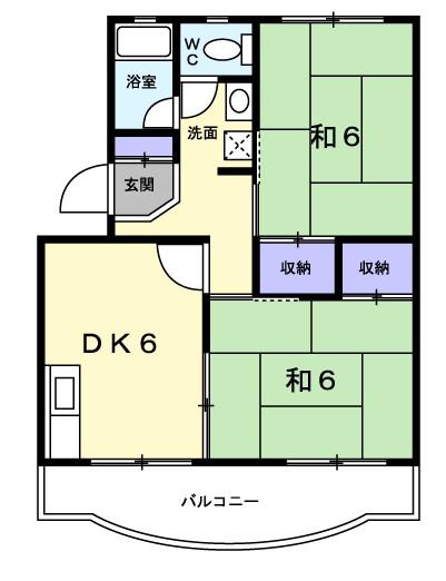 アブニールNK(2DK/3階)の間取り写真