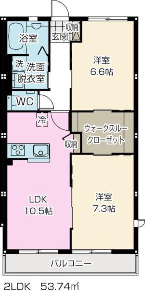 SYMPHONIA(2LDK/2階)の間取り写真