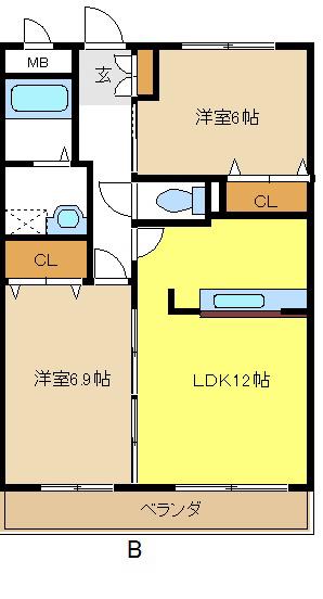 フォレスタ(2LDK/1階)の間取り写真