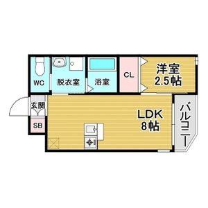 リアコート関大前II(1LDK/3階)の間取り写真