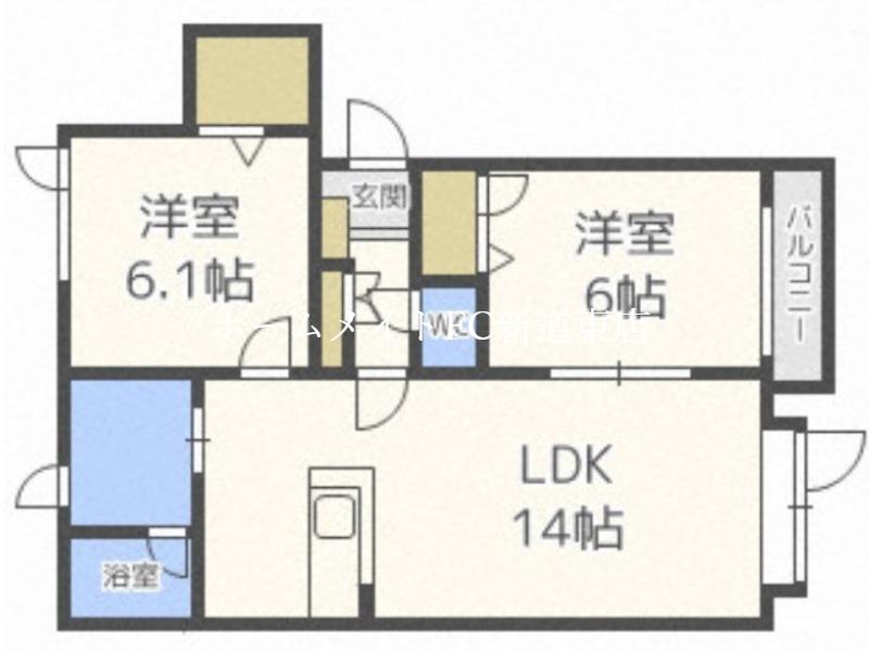 グラヴィス(2LDK/1階)の間取り写真