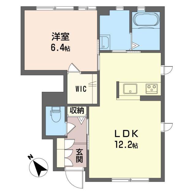 メゾン・ソルトワ(1LDK/1階)の間取り写真