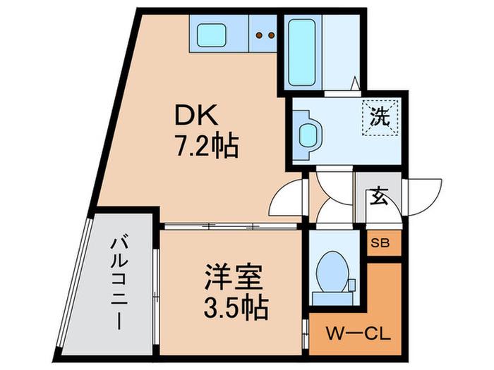 ファステート京都東寺グラン(1DK/3階)の間取り写真