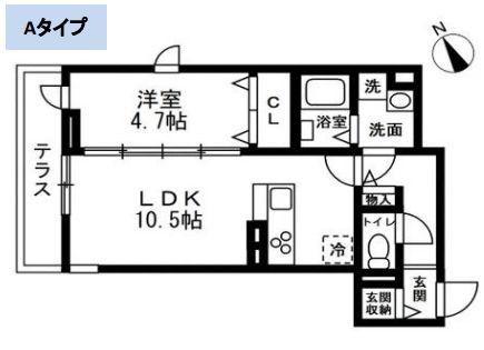藤沢市本町プロジェクト工事(1LDK/2階)の間取り写真