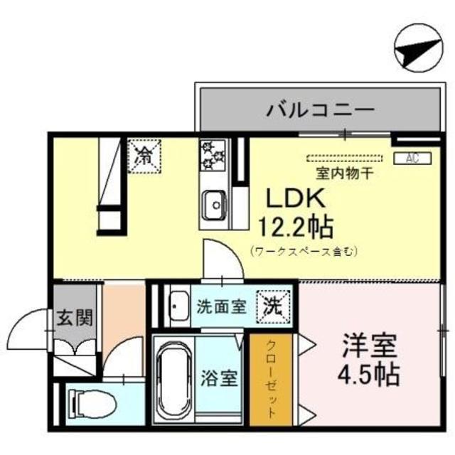 アトールテラス三条(1LDK/3階)の間取り写真