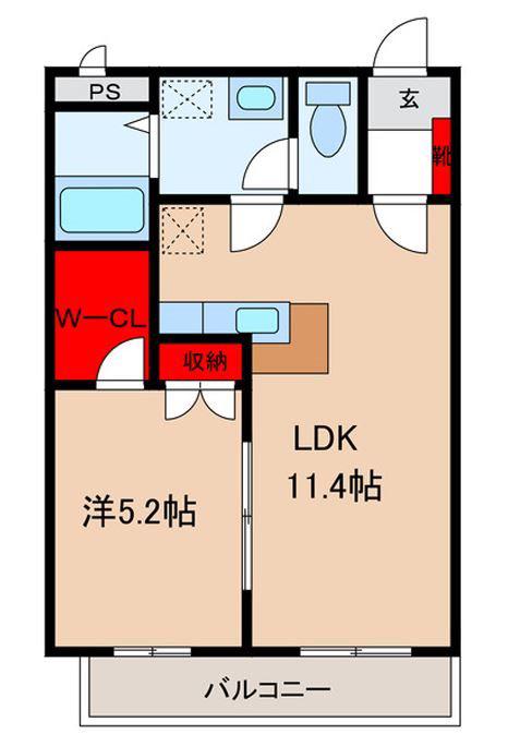 グリーンフォレスト(1LDK/4階)の間取り写真